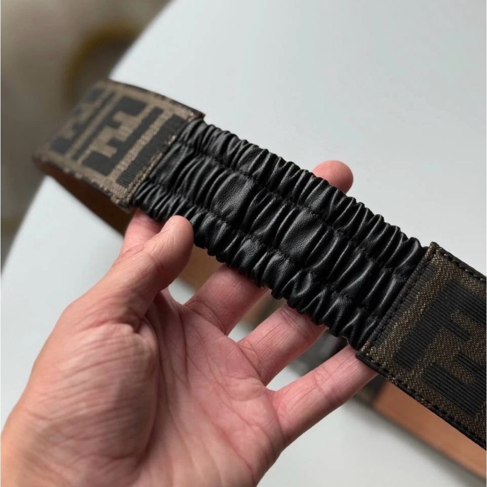 Fendi Black and Brown Belt with Elastic Panel - Picture 5 of 13